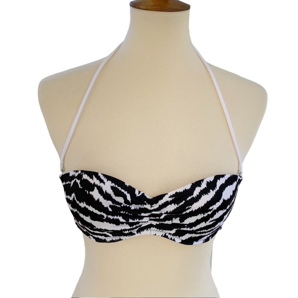 Victoria's Secret Zebra Bandeau Bikini‎ Top Size 34A